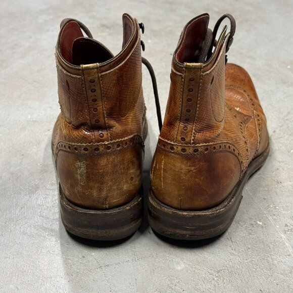 Magnanni "Daroca" Brogue Wing Tip Boot Calf Leather Brown 41.5 8.5 US - Picture 4 of 8